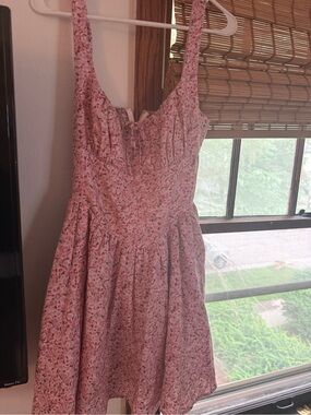 Reformation Balia Linen Pink Floral Dress